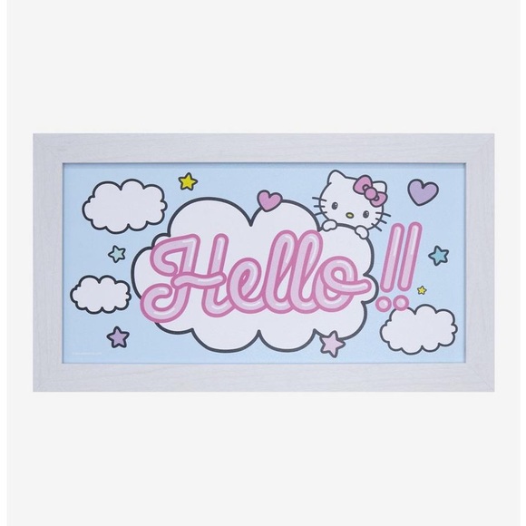 Hello Kitty Accents Hello Kitty Hello Clouds Framed Wood Wall Art
